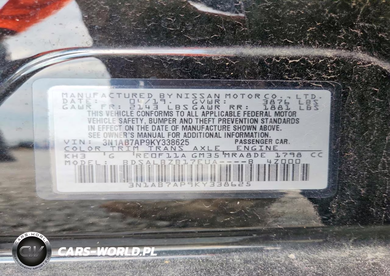 2019 Nissan Sentra S VIN:3N1AB7AP9KY338625 - 12