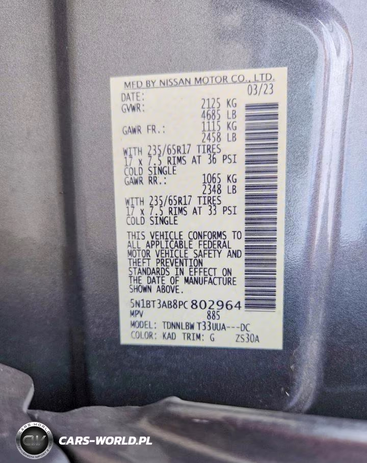 2023 Nissan Rogue S VIN:5N1BT3AB8PC802964 - 14