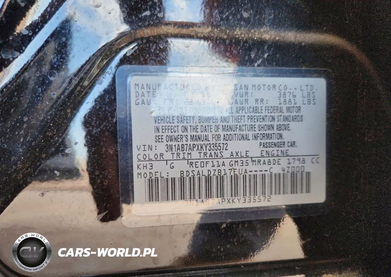 2019 Nissan Sentra Sv VIN:3N1AB7APXKY335572 - 13