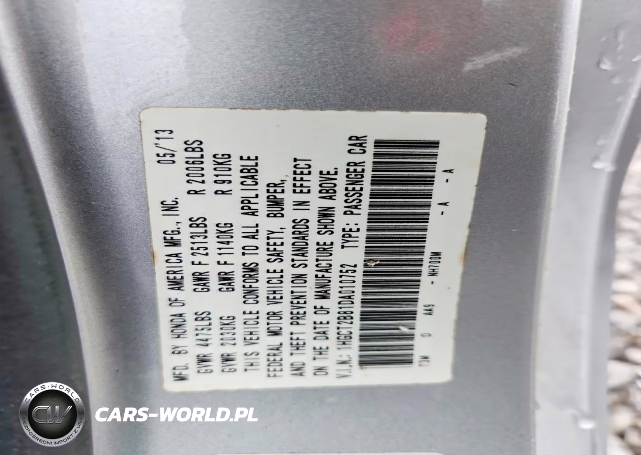 2013 Honda Accord Exl VIN:1HGCT2B81DA010752 - 12