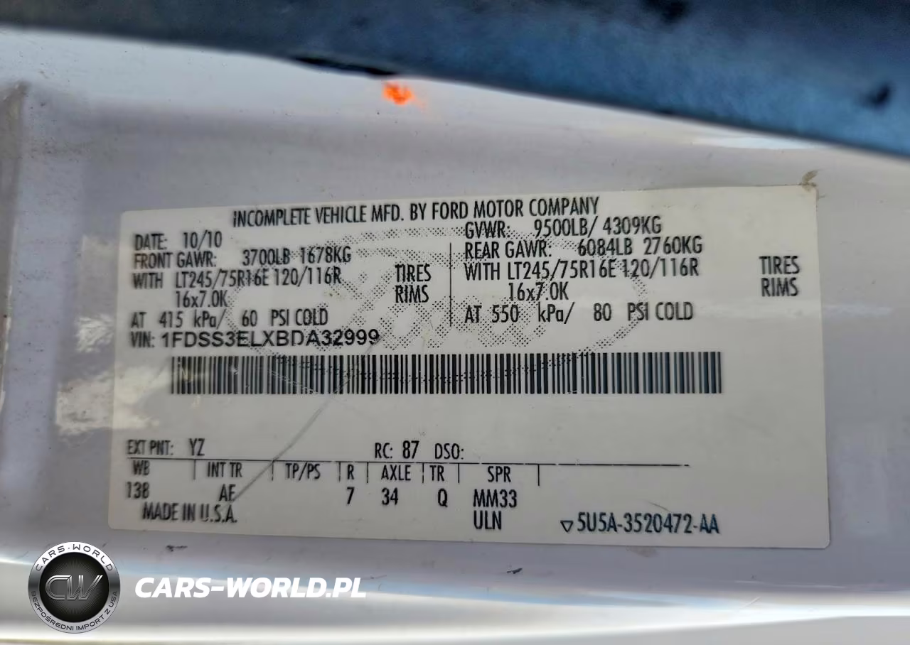 2011 Ford Econoline E350 Super Duty Van VIN:1FDSS3ELXBDA32999 - 12