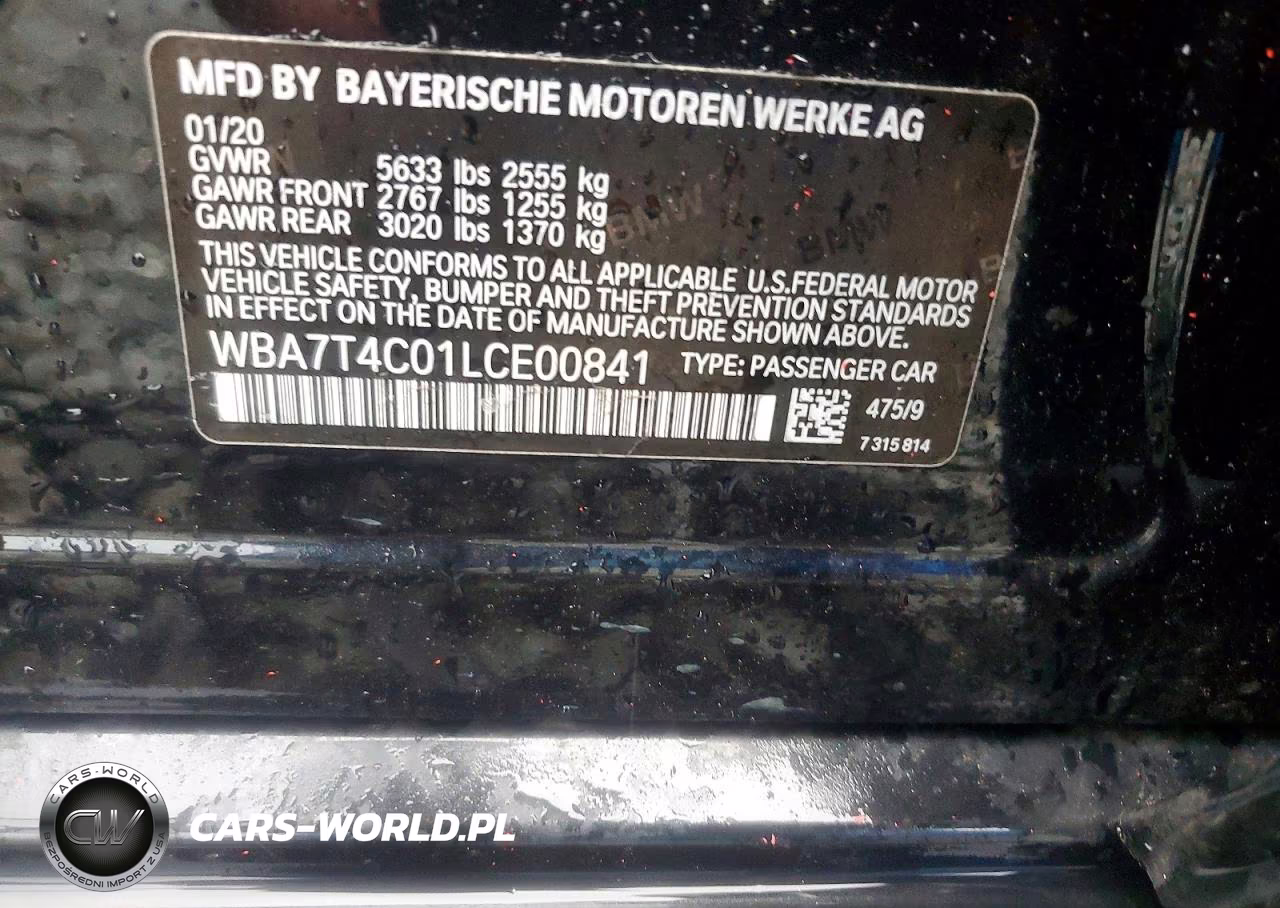 2020 BMW 740 Xi VIN:WBA7T4C01LCE00841 - 12