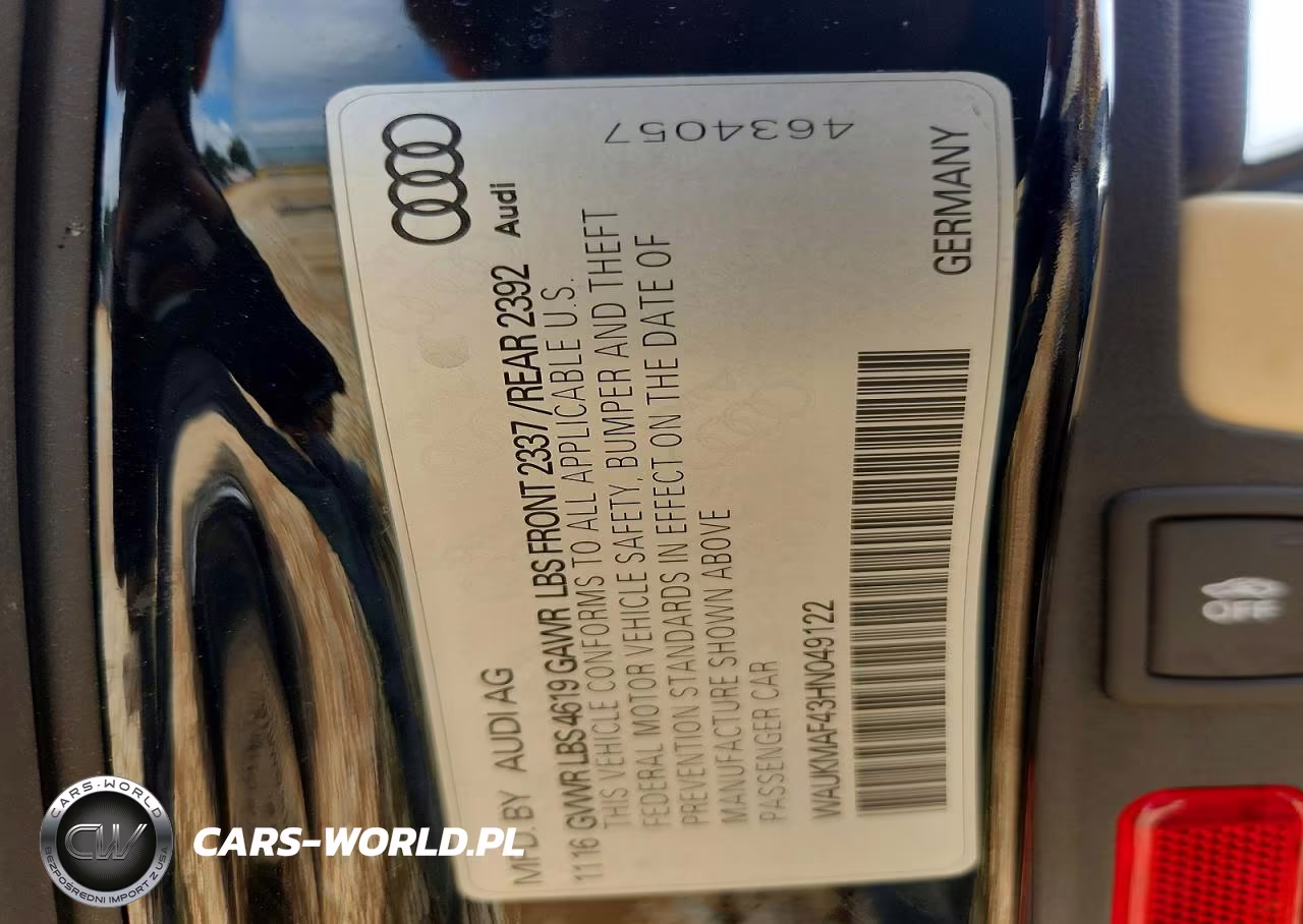 2017 Audi A4 Ultra Premium VIN:WAUKMAF43HN049122 - 12