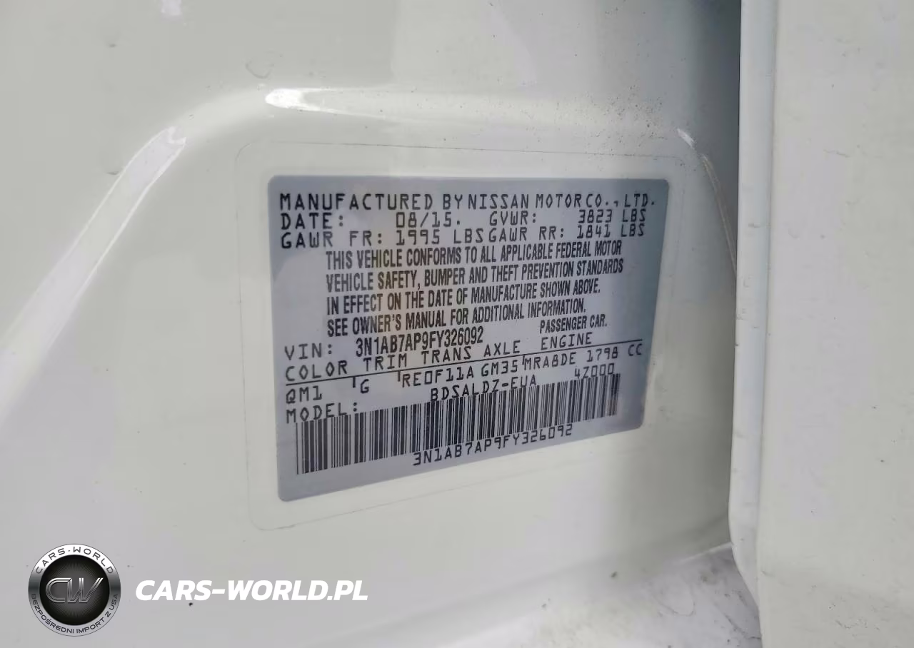 2015 Nissan Sentra Sv VIN:3N1AB7AP9FY326092 - 12
