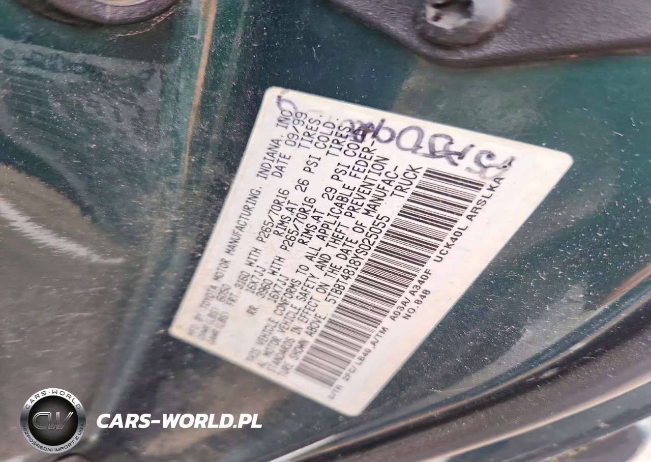 2000 Toyota Tundra Access Cab Limited VIN:5TBBT4818YS025055 - 12