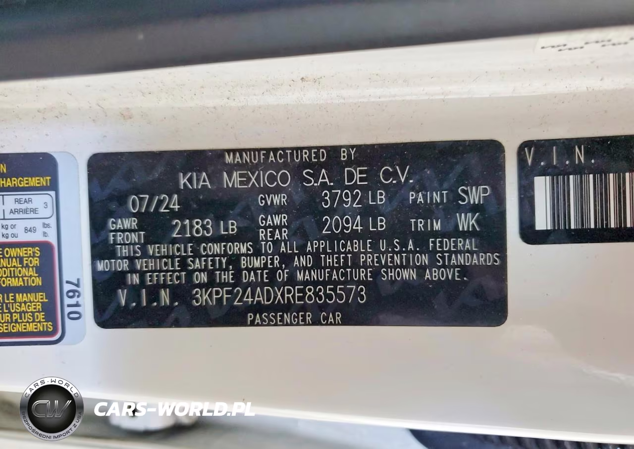 2024 Kia Forte Lxs VIN:3KPF24ADXRE835573 - 12