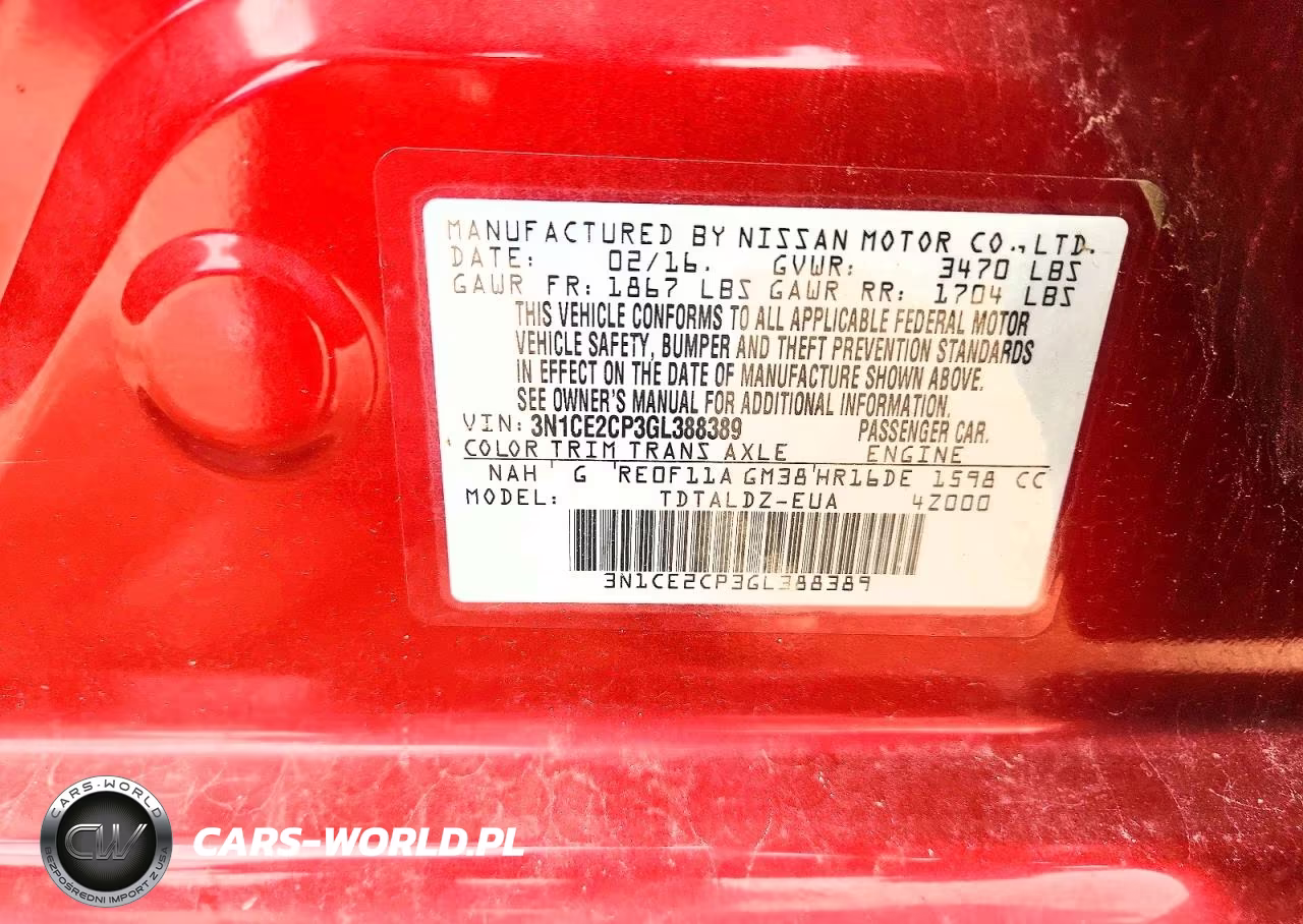 2016 Nissan Versa Note Sv VIN:3N1CE2CP3GL388389 - 12