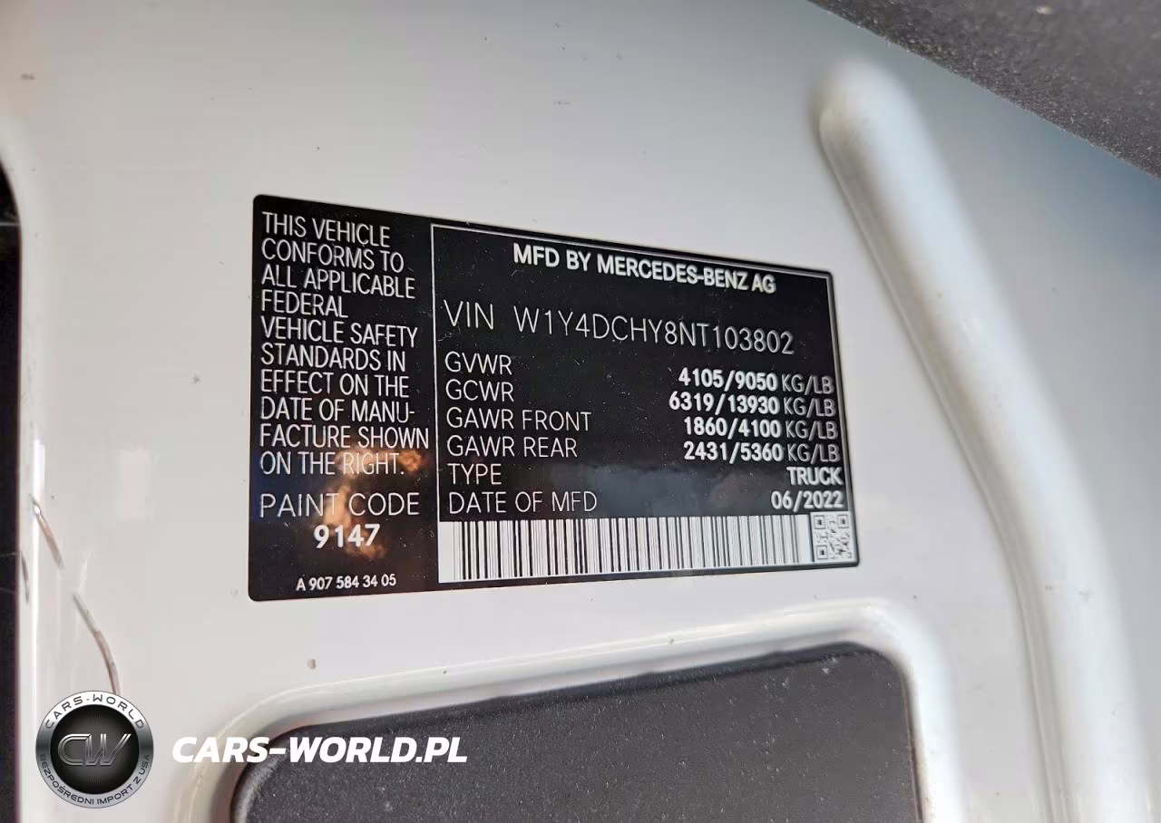 2022 Mercedes-Benz Sprinter 2500 Delivery Van VIN:W1Y4DCHY8NT103802 - 14
