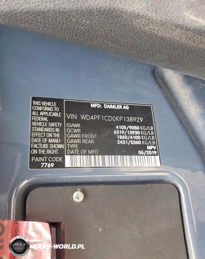2019 Mercedes-Benz Sprinter 2500-3500 VIN:WD4PF1CD0KP138929 - 13