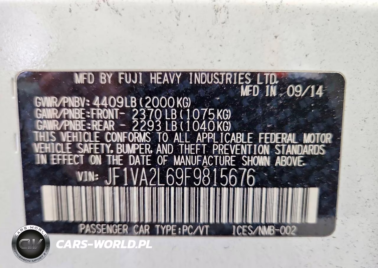 2015 Subaru Wrx Sti VIN:JF1VA2L69F9815676 - 13