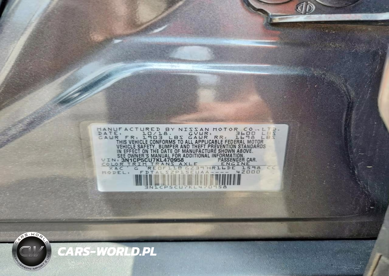 2019 Nissan Kicks Sv VIN:3N1CP5CU7KL470958 - 12