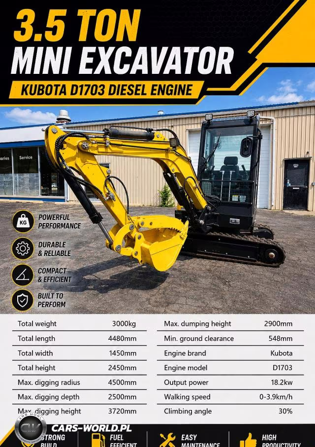 2024 3.5 Ton Mini Excavator Kubota D1703 Diesel Engine VIN:38913402 - 10