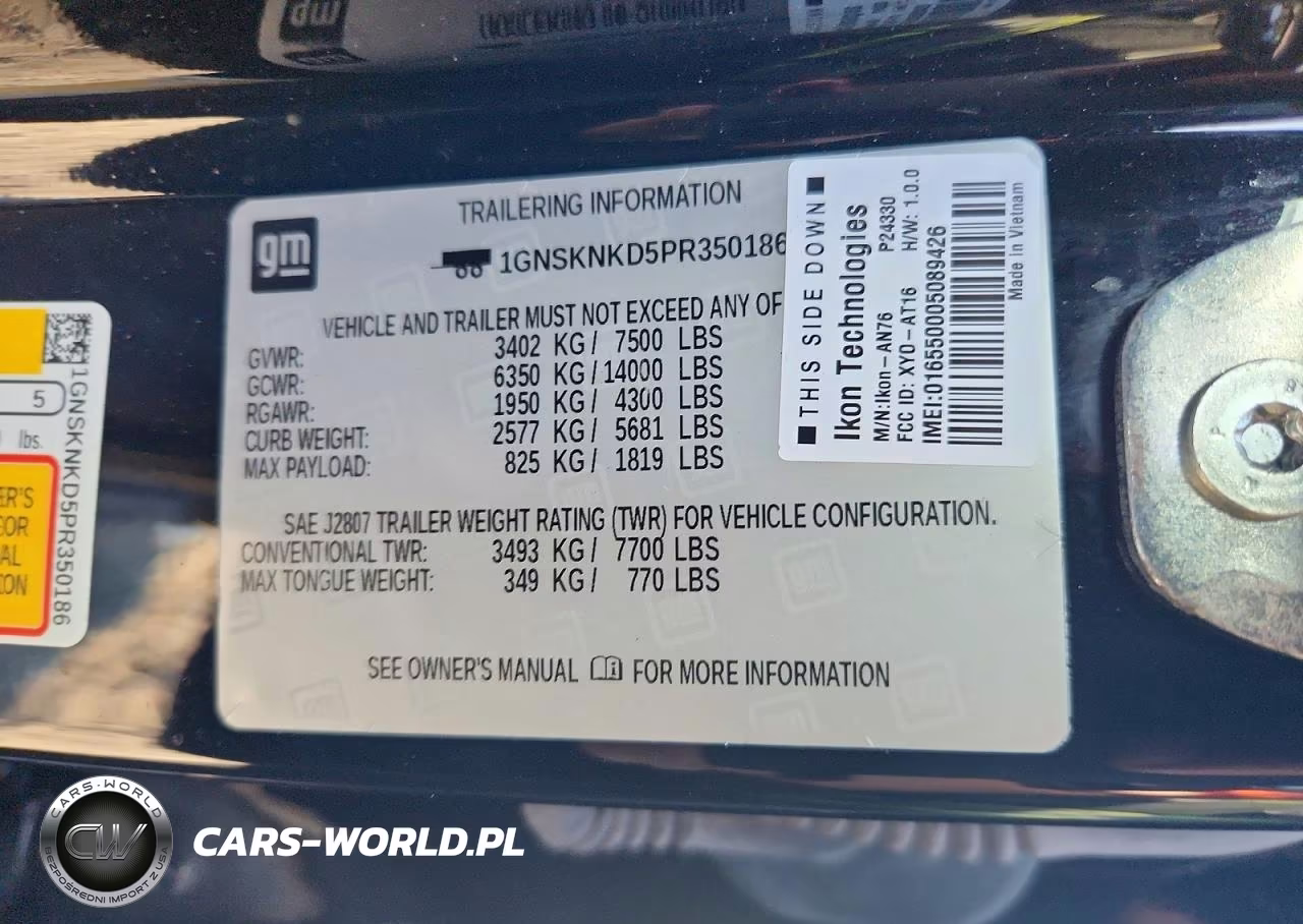 2023 Chevrolet Tahoe K1500 Lt VIN:1GNSKNKD5PR350186 - 14