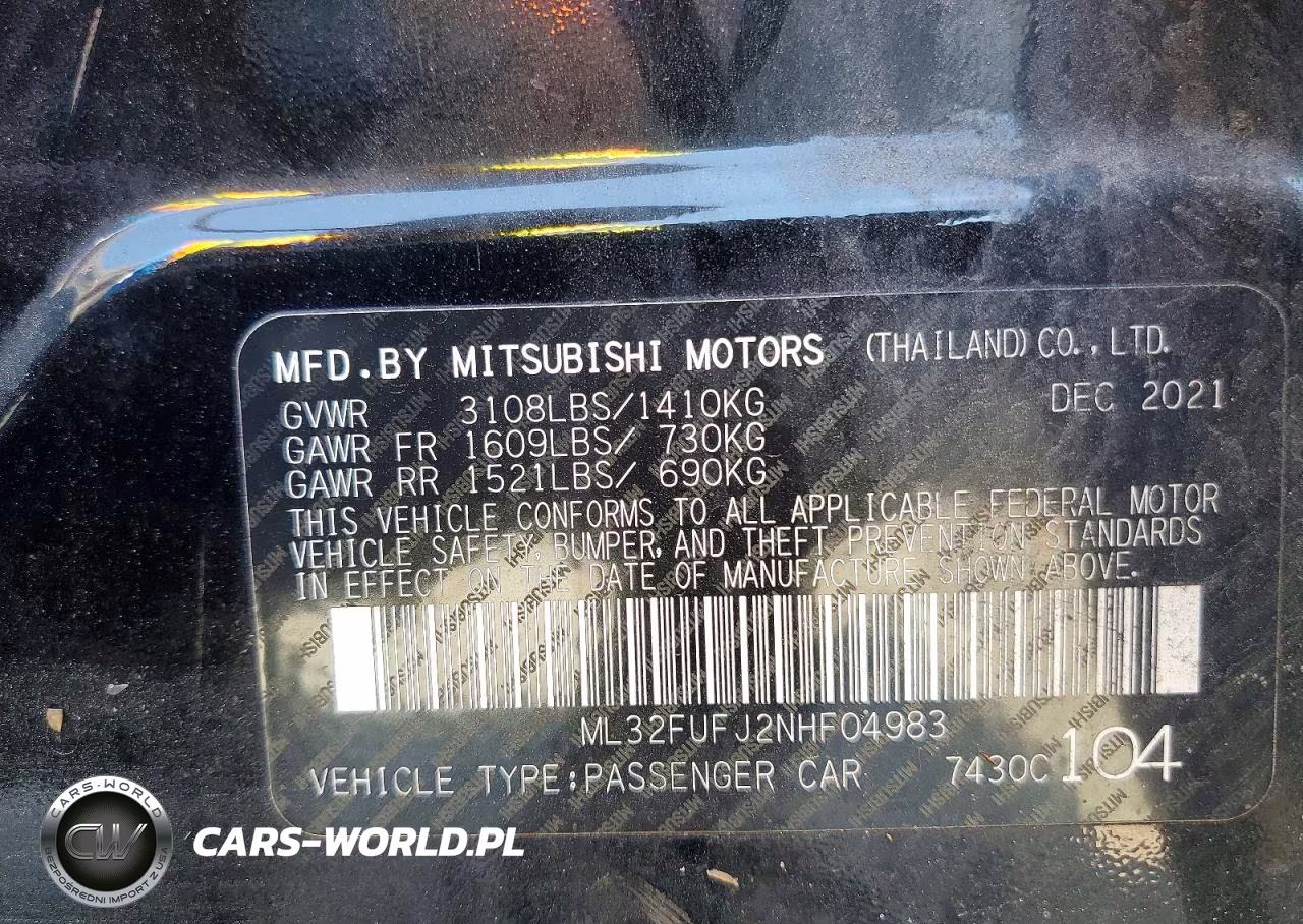 2022 Mitsubishi Mirage G4 Es VIN:ML32FUFJ2NHF04983 - 13