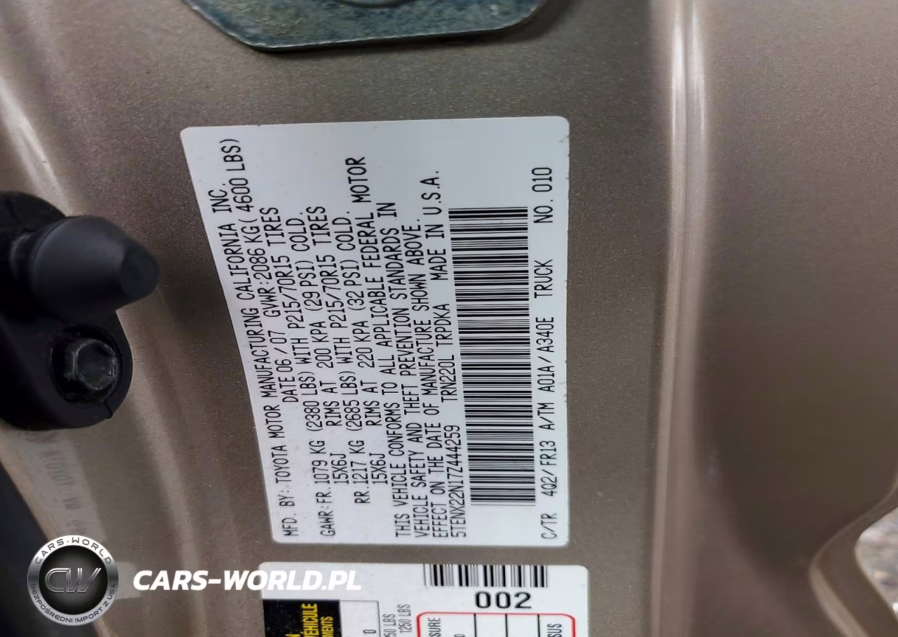 2007 Toyota Tacoma Base VIN:5TENX22N17Z444259 - 12