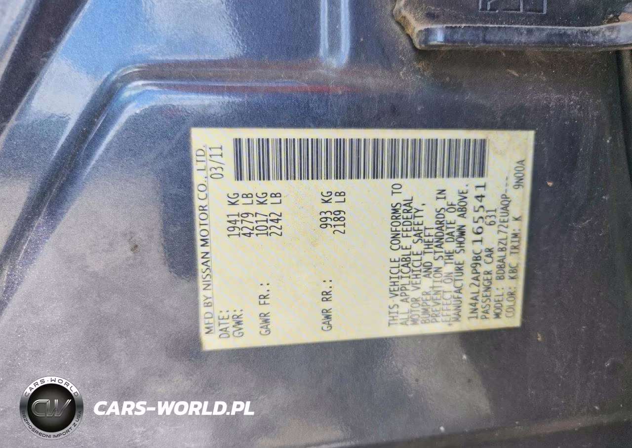 2011 Nissan Altima 2.5 VIN:1N4AL2AP9BC165541 - 12