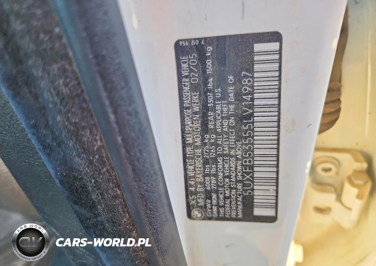 2005 BMW X5 4.4I VIN:5UXFB53555LV14987 - 12