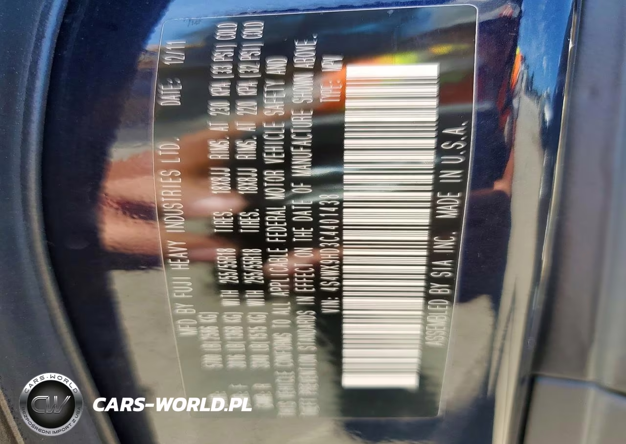 2012 Subaru Tribeca Limited VIN:4S4WX9HD3C4401438 - 13