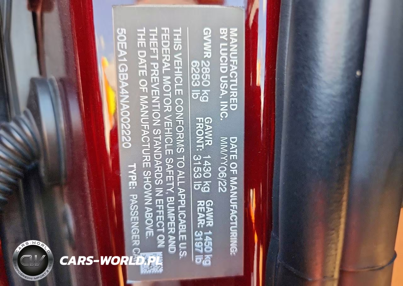 2022 Lucid Motors Air Grand Touring VIN:50EA1GBA4NA002220 - 13