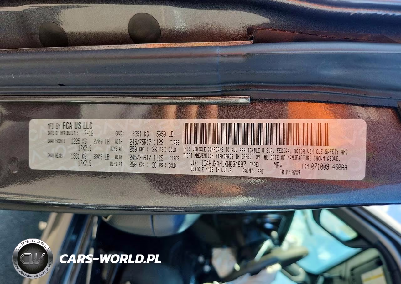 2019 Jeep Wrangler Sport VIN:1C4HJXAN1KW684897 - 13