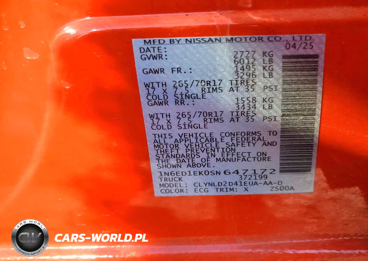 2025 Nissan Frontier Pro-4X VIN:1N6ED1EK0SN647172 - 13
