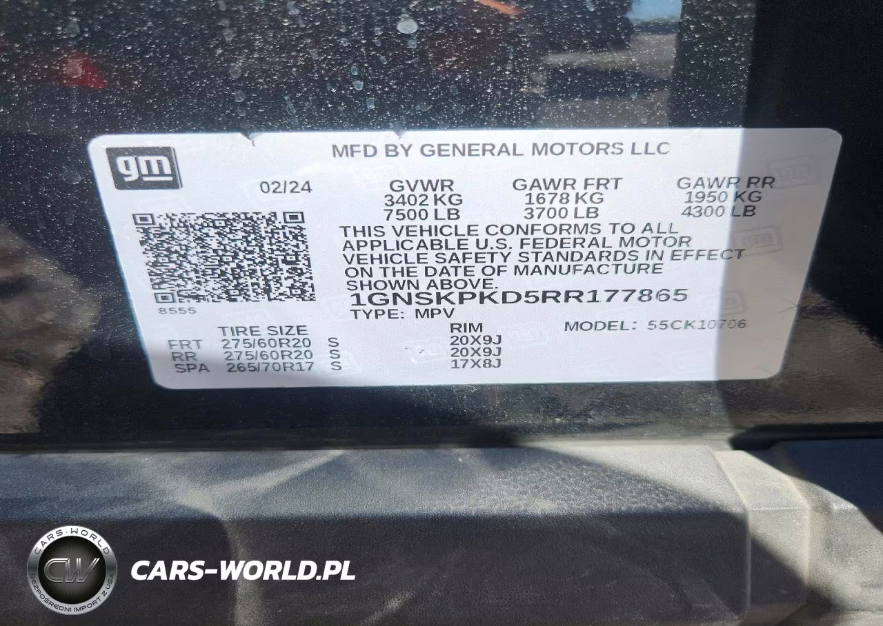 2024 Chevrolet Tahoe K1500 Z71 VIN:1GNSKPKD5RR177865 - 13