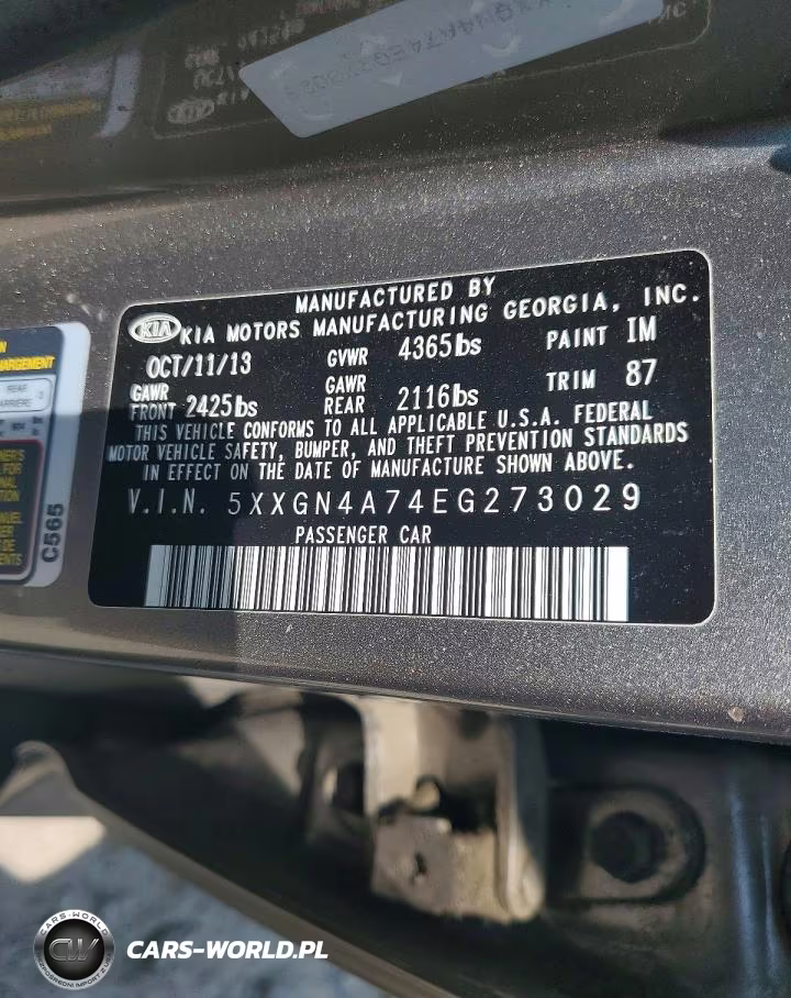 2014 Kia Optima Ex VIN:5XXGN4A74EG273029 - 12
