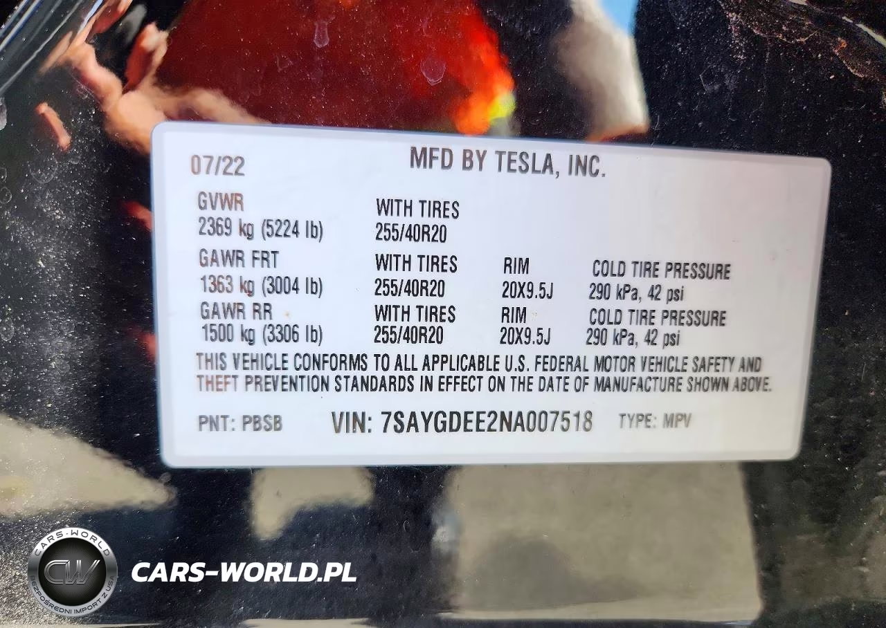 2022 Tesla Model Y VIN:7SAYGDEE2NA007518 - 12