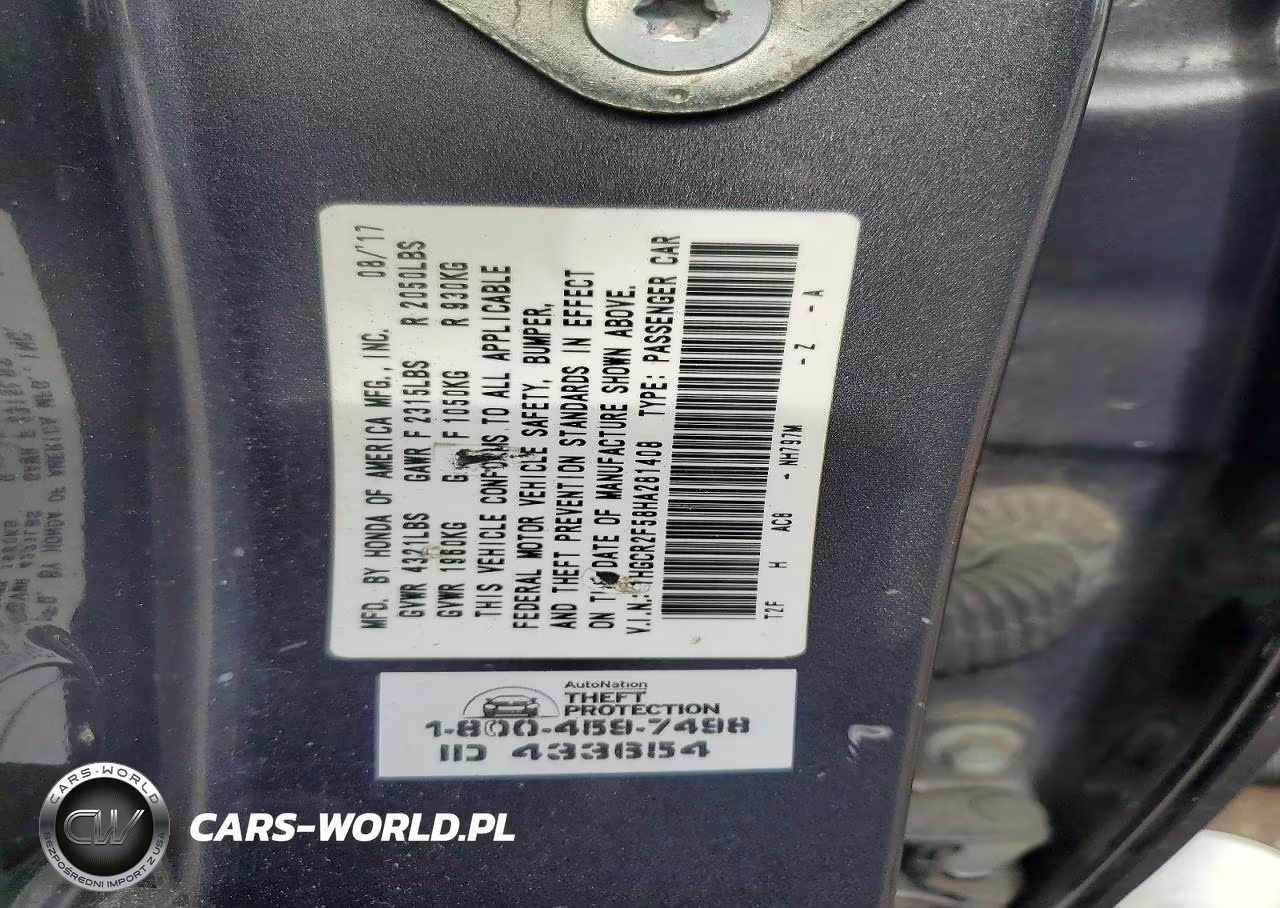 2017 Honda Accord Sport VIN:1HGCR2F58HA281408 - 12