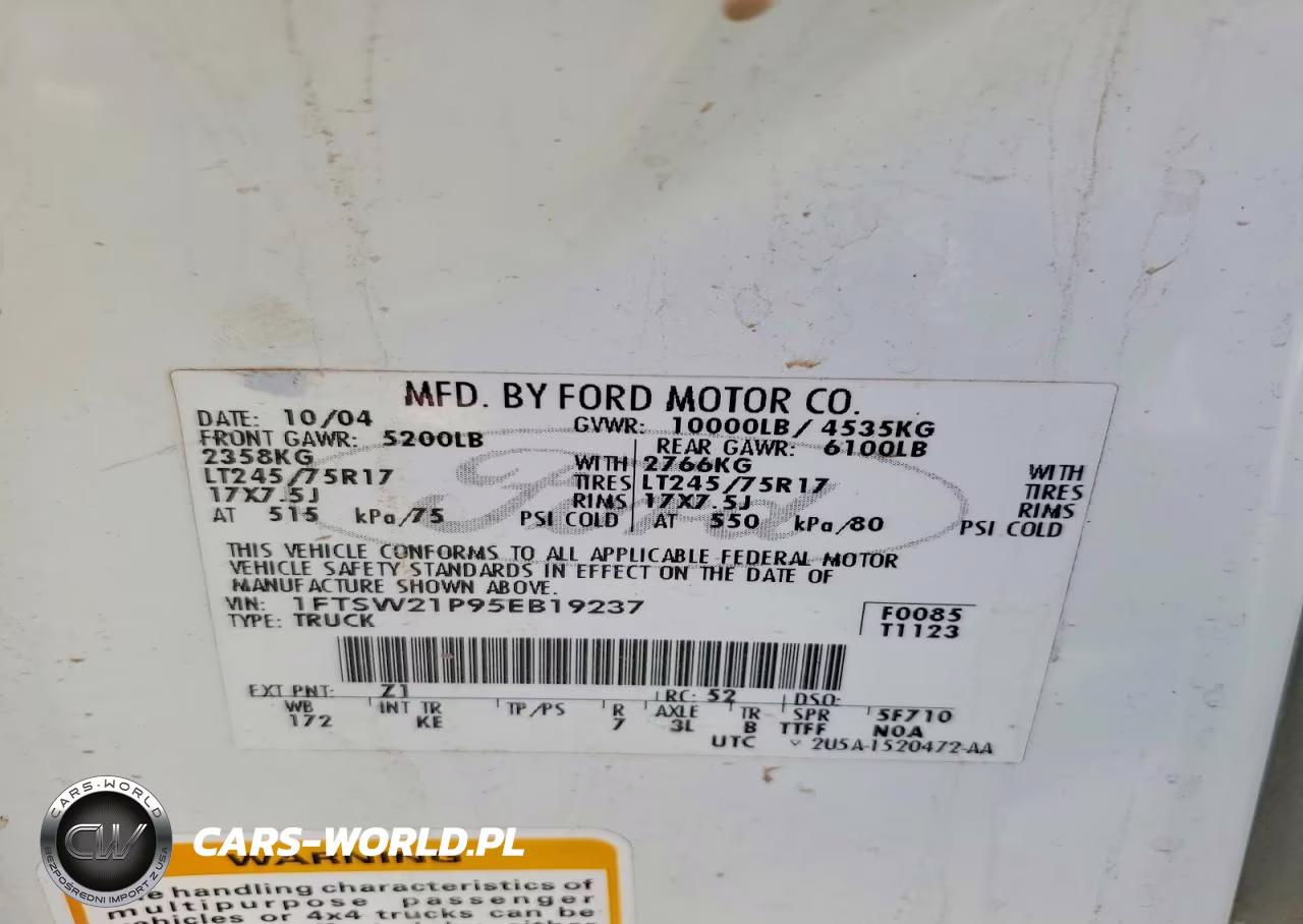 2005 Ford F250 Super Duty VIN:1FTSW21P95EB19237 - 12