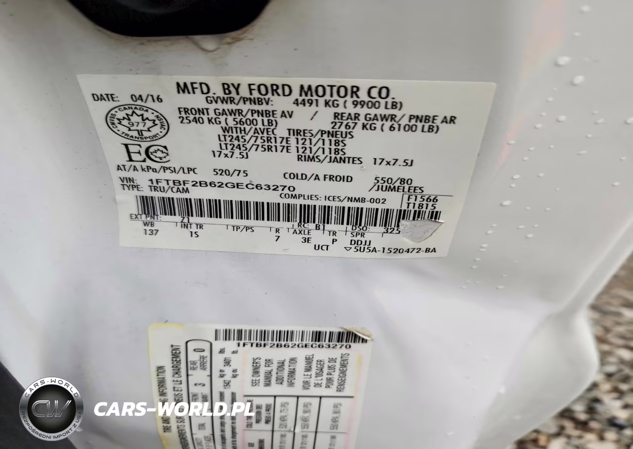 2016 Ford F250 Super Duty VIN:1FTBF2B62GEC63270 - 12