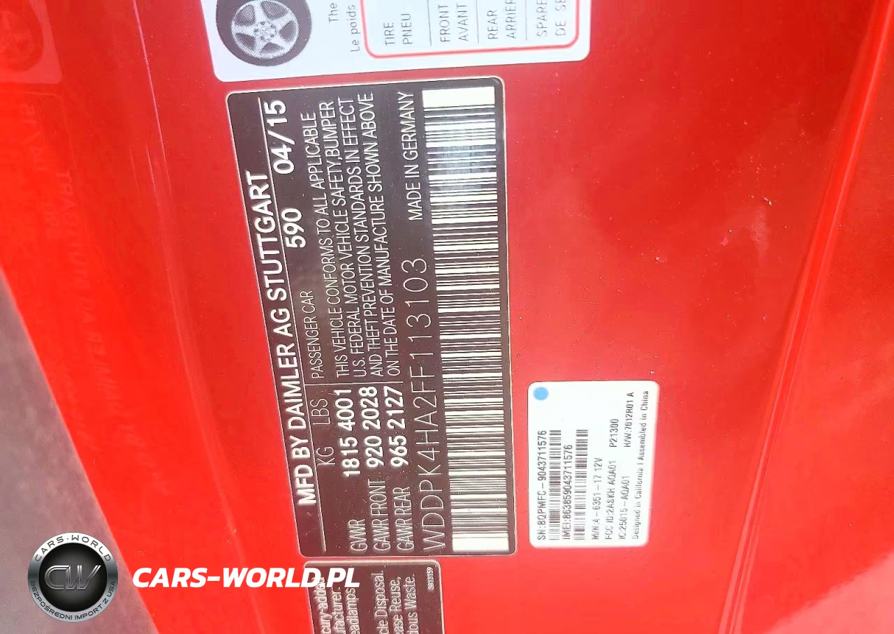 2015 Mercedes-Benz Slk 250 VIN:WDDPK4HA2FF113103 - 12