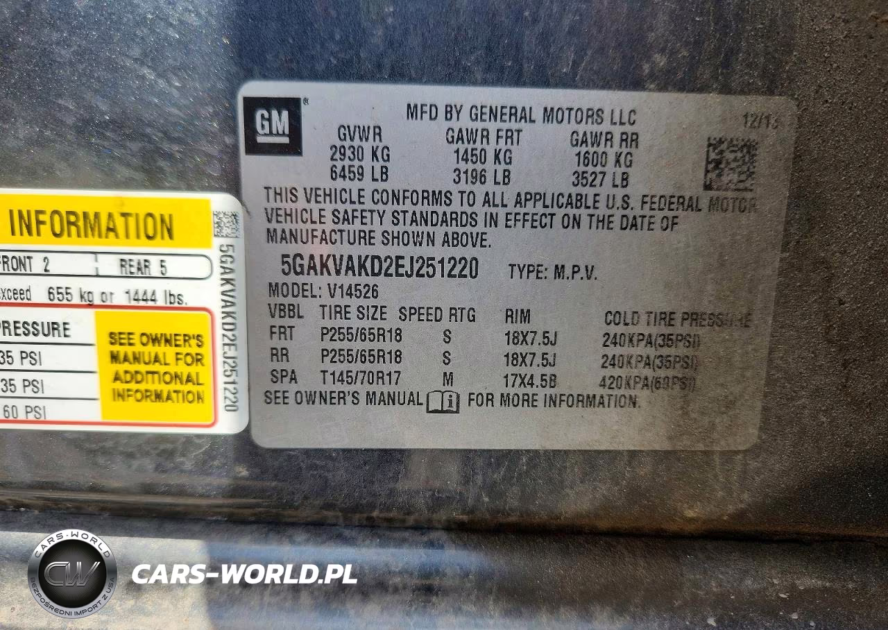 2014 Buick Enclave VIN:5GAKVAKD2EJ251220 - 13