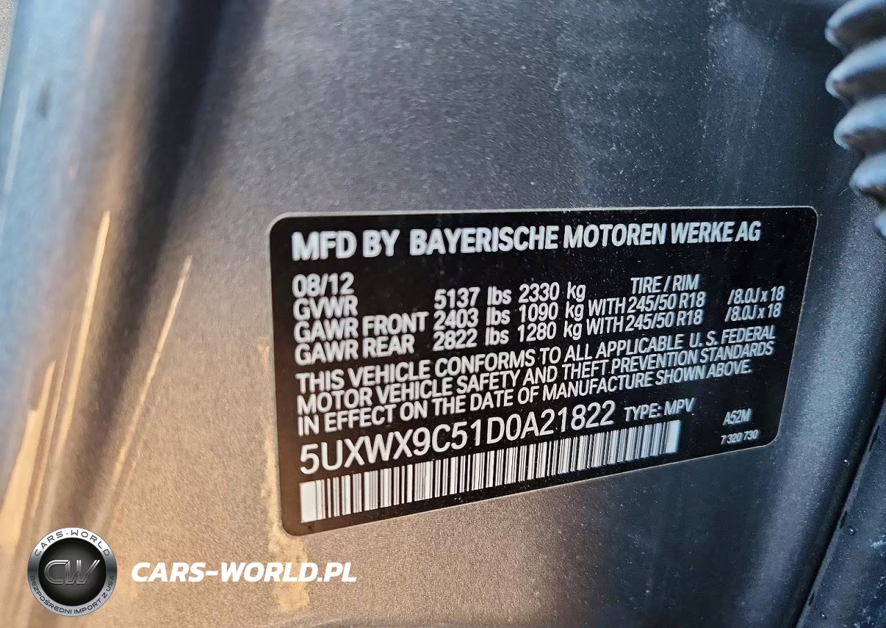 2013 BMW X3 xDrive28I VIN:5UXWX9C51D0A21822 - 13