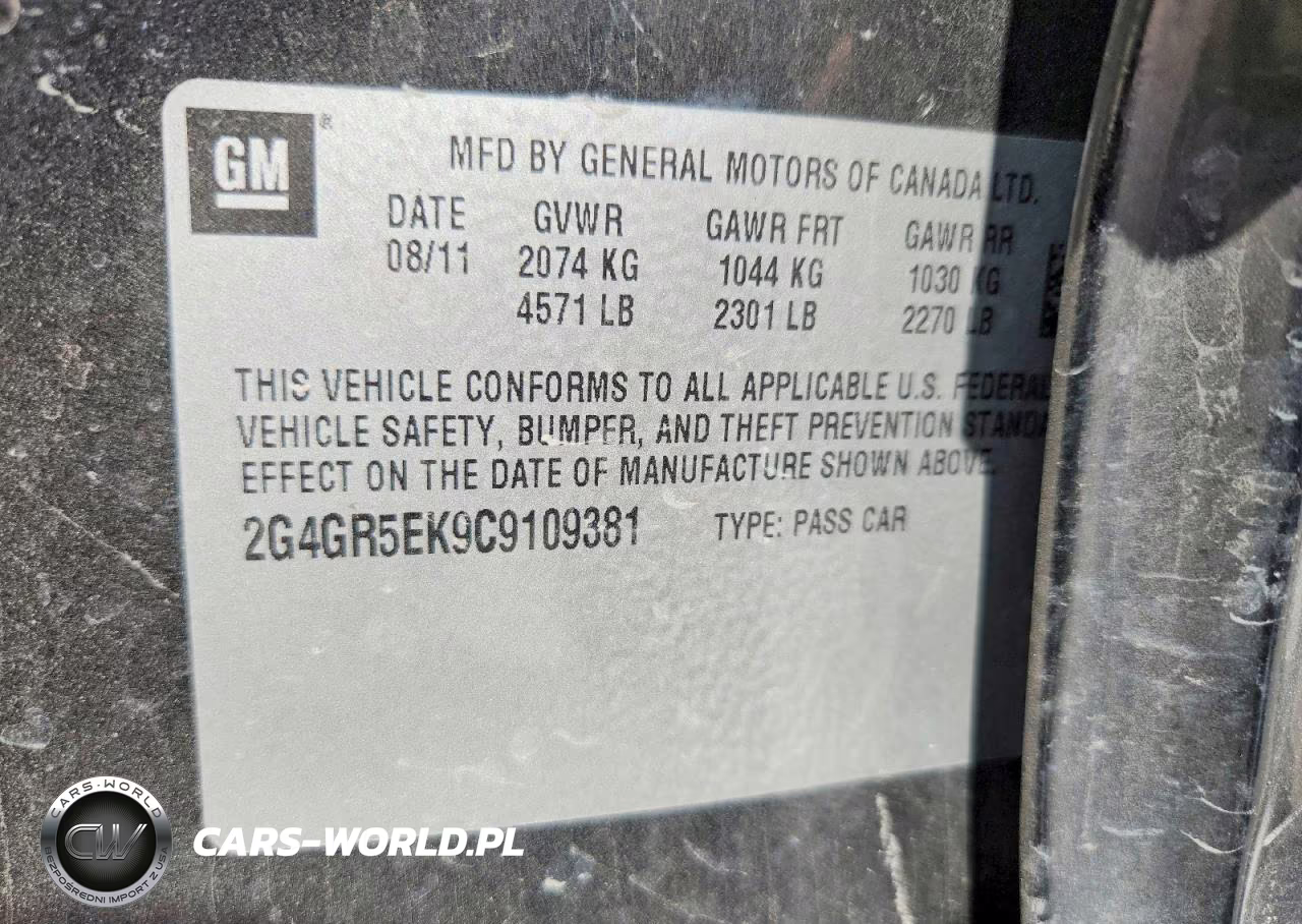 2012 Buick Regal VIN:2G4GR5EK9C9109381 - 12