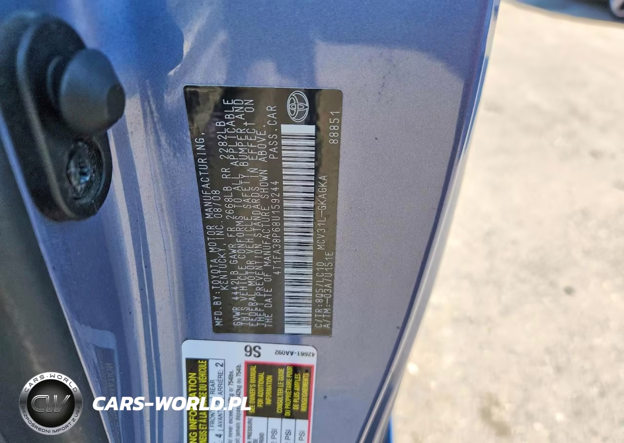 2008 Toyota Camry Solara Sle V6 VIN:4T1FA38P68U159244 - 12