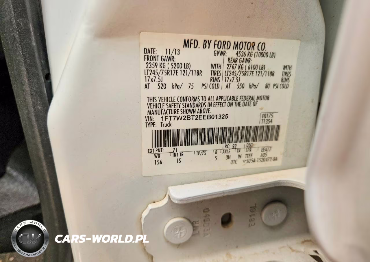2014 Ford F250 Super Duty VIN:1FT7W2BT2EEB01325 - 12