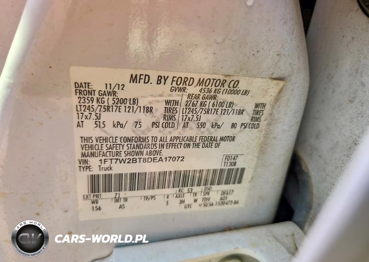 2013 Ford F250 Super Duty VIN:1FT7W2BT8DEA17072 - 12