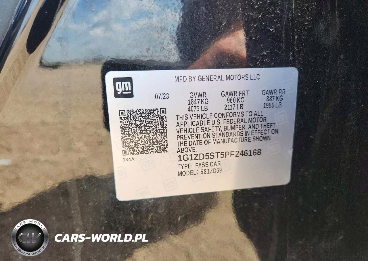 2023 Chevrolet Malibu Lt VIN:1G1ZD5ST5PF246168 - 12