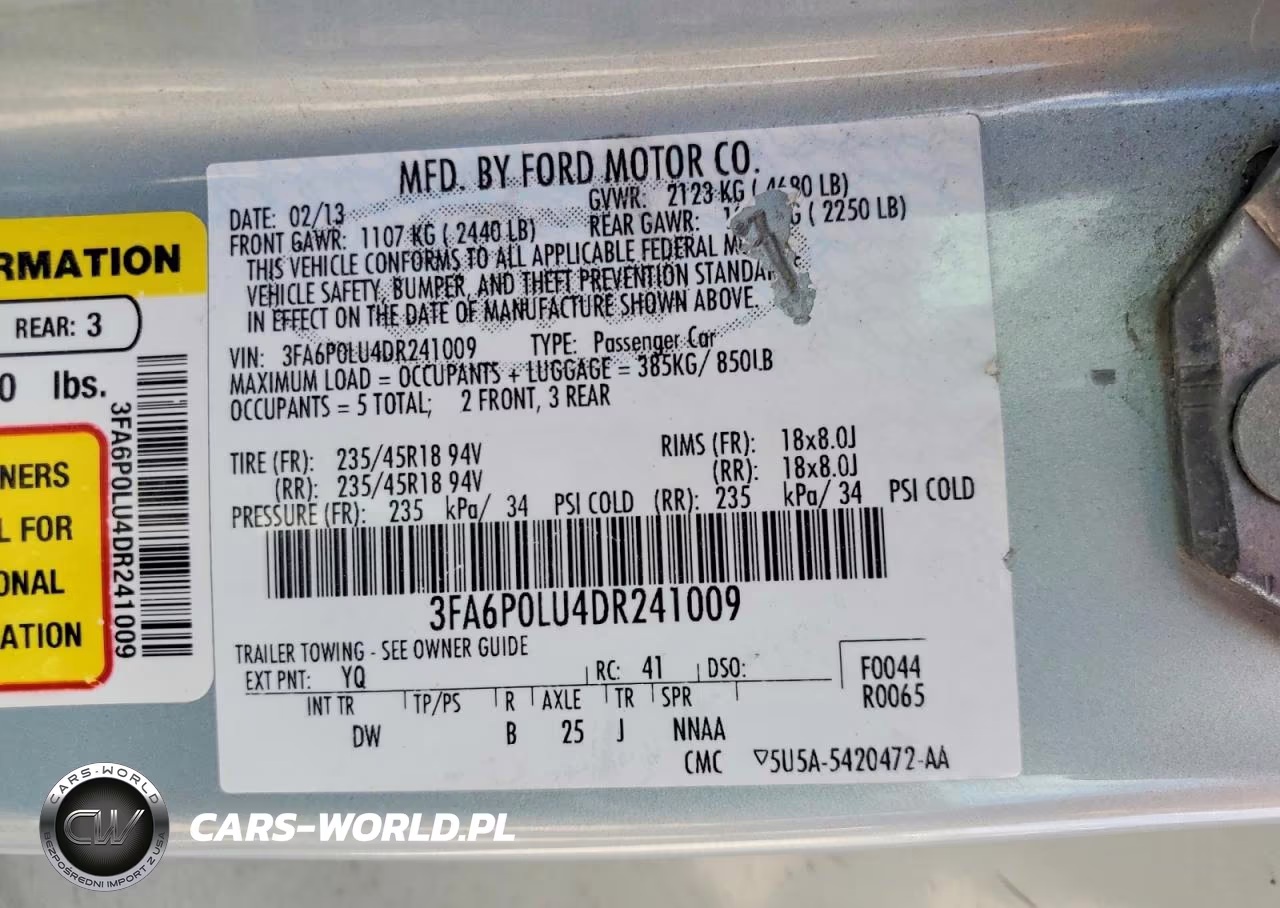2013 Ford Fusion Se Hybrid VIN:3FA6P0LU4DR241009 - 12