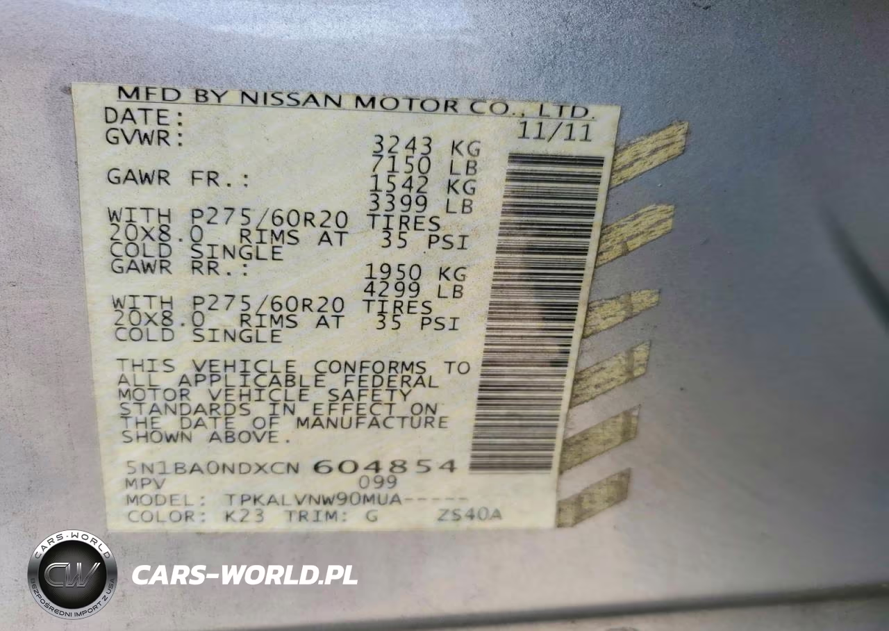 2012 Nissan Armada Sv VIN:5N1BA0NDXCN604854 - 13