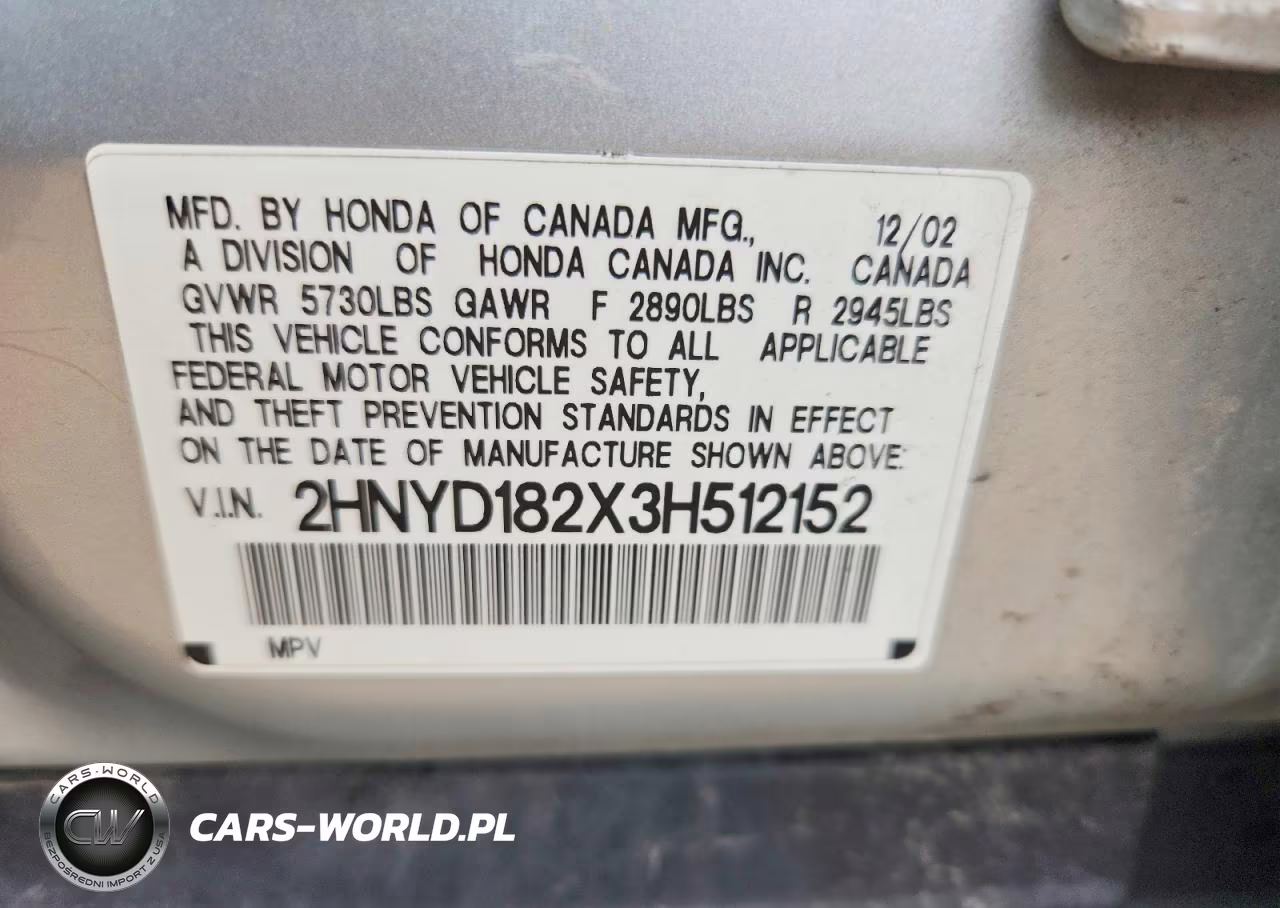 2003 Acura Mdx VIN:2HNYD182X3H512152 - 12
