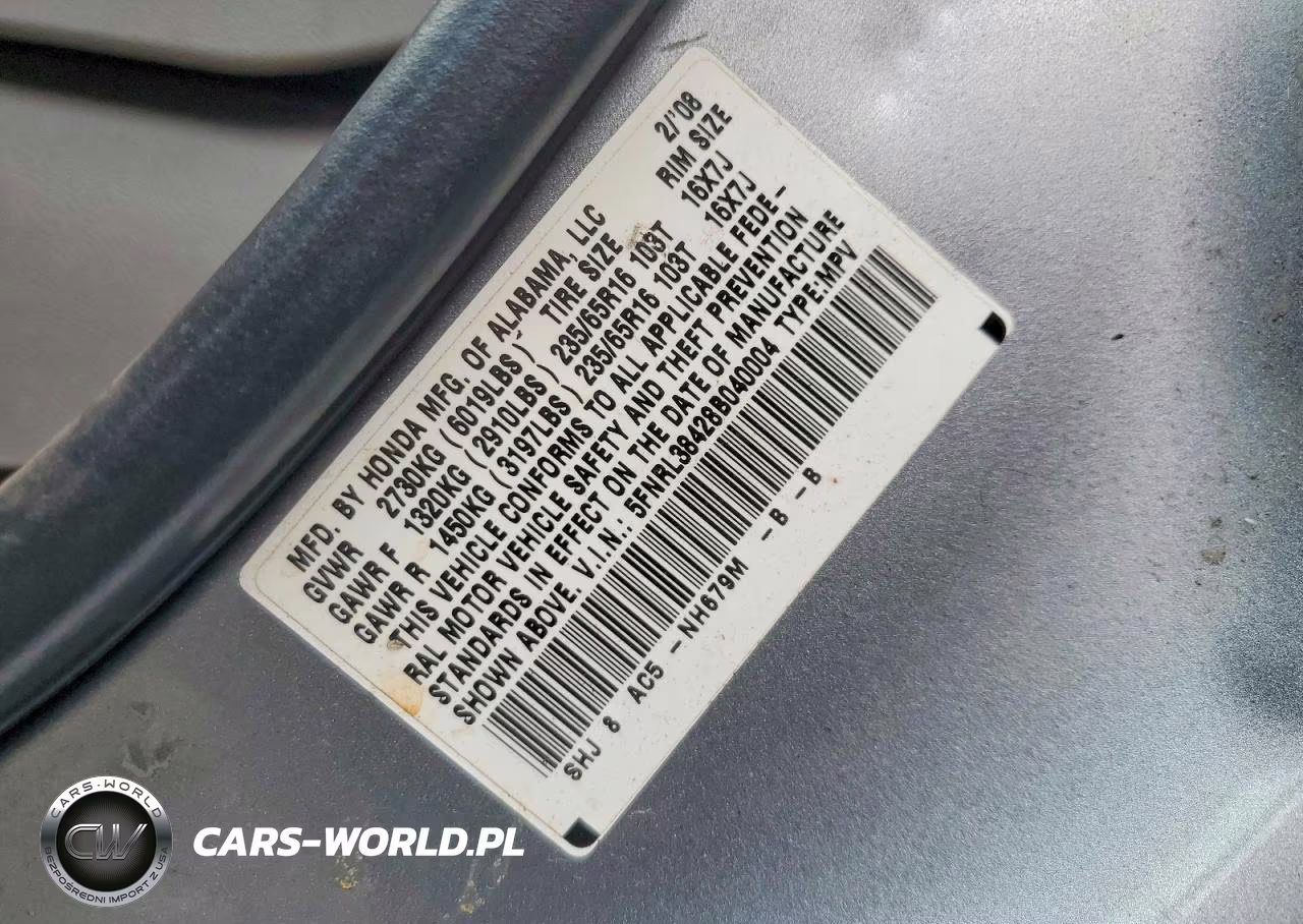 2008 Honda Odyssey Ex VIN:5FNRL38428B040004 - 13