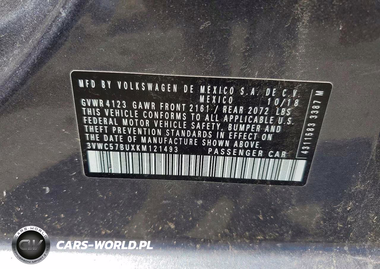 2019 Volkswagen Jetta S VIN:3VWC57BUXKM121493 - 12