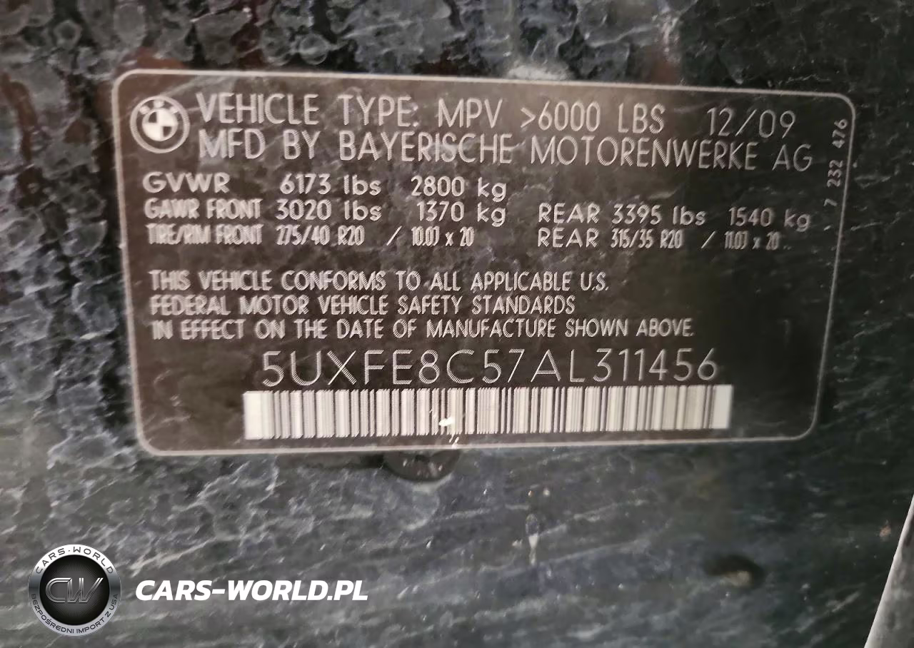 2010 BMW X5 xDrive48I VIN:5UXFE8C57AL311456 - 12