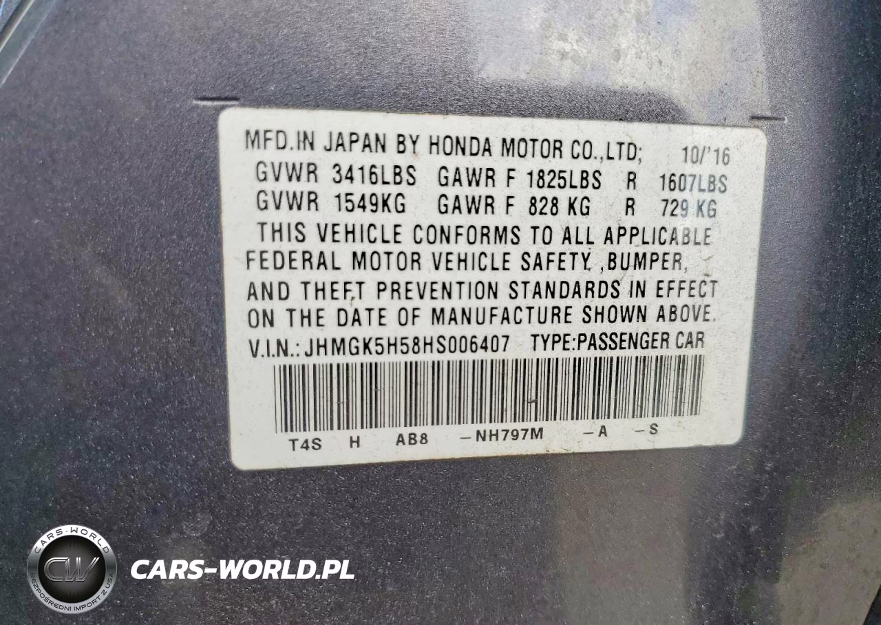 2017 HONDA FIT LX VIN:JHMGK5H58HS006407 - 12