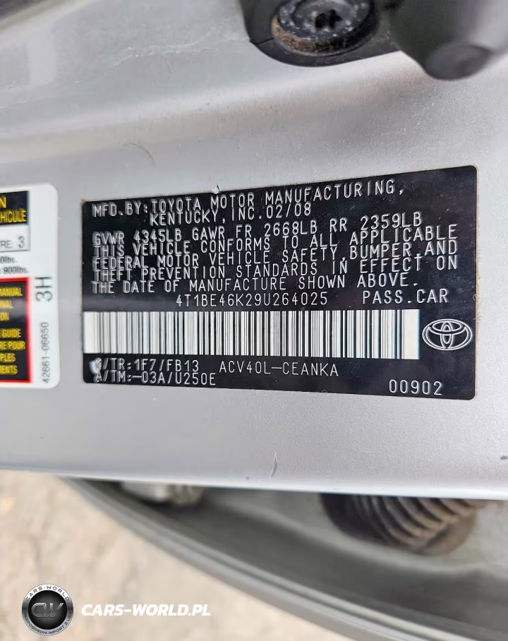 2009 Toyota Camry Le VIN:4T1BE46K29U264025 - 12