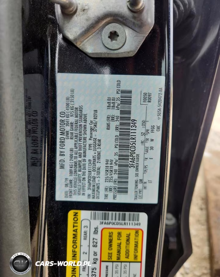 2020 Ford Fusion Sel VIN:3FA6P0CD5LR111349 - 12