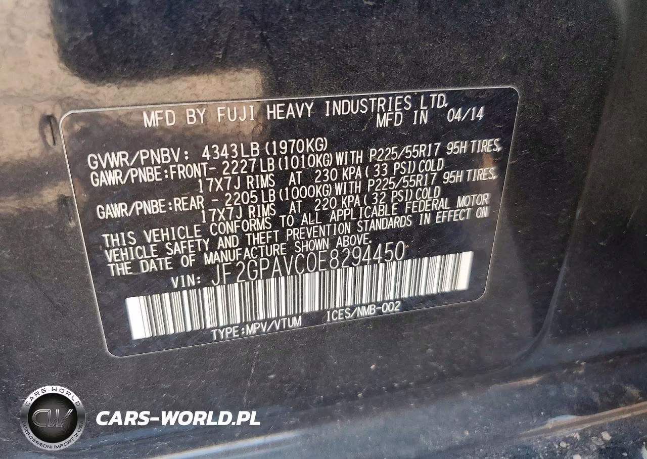 2014 Subaru Xv Crosstrek 2.0 Premium VIN:JF2GPAVC0E8294450 - 13