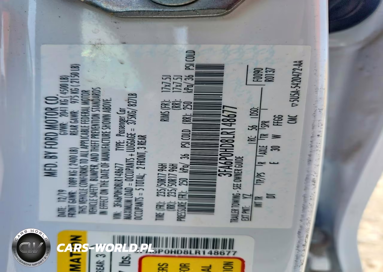 2020 Ford Fusion Se VIN:3FA6P0HD8LR148677 - 12